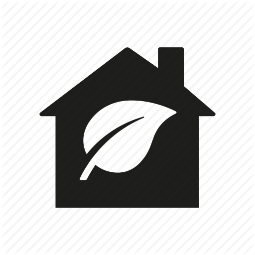 Maison avec feuille - respect santé